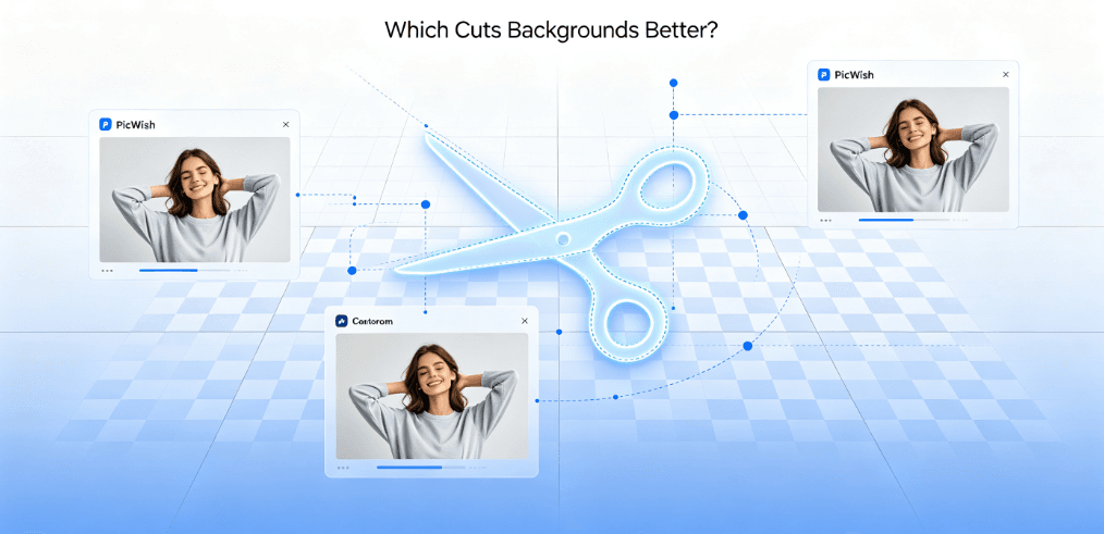 Read more about the article PicWish vs Photoroom vs Canva: Which Cuts Backgrounds Better?