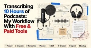 Read more about the article Transcribing 10 Hours of Podcasts: My Workflow With Free & Paid Tools