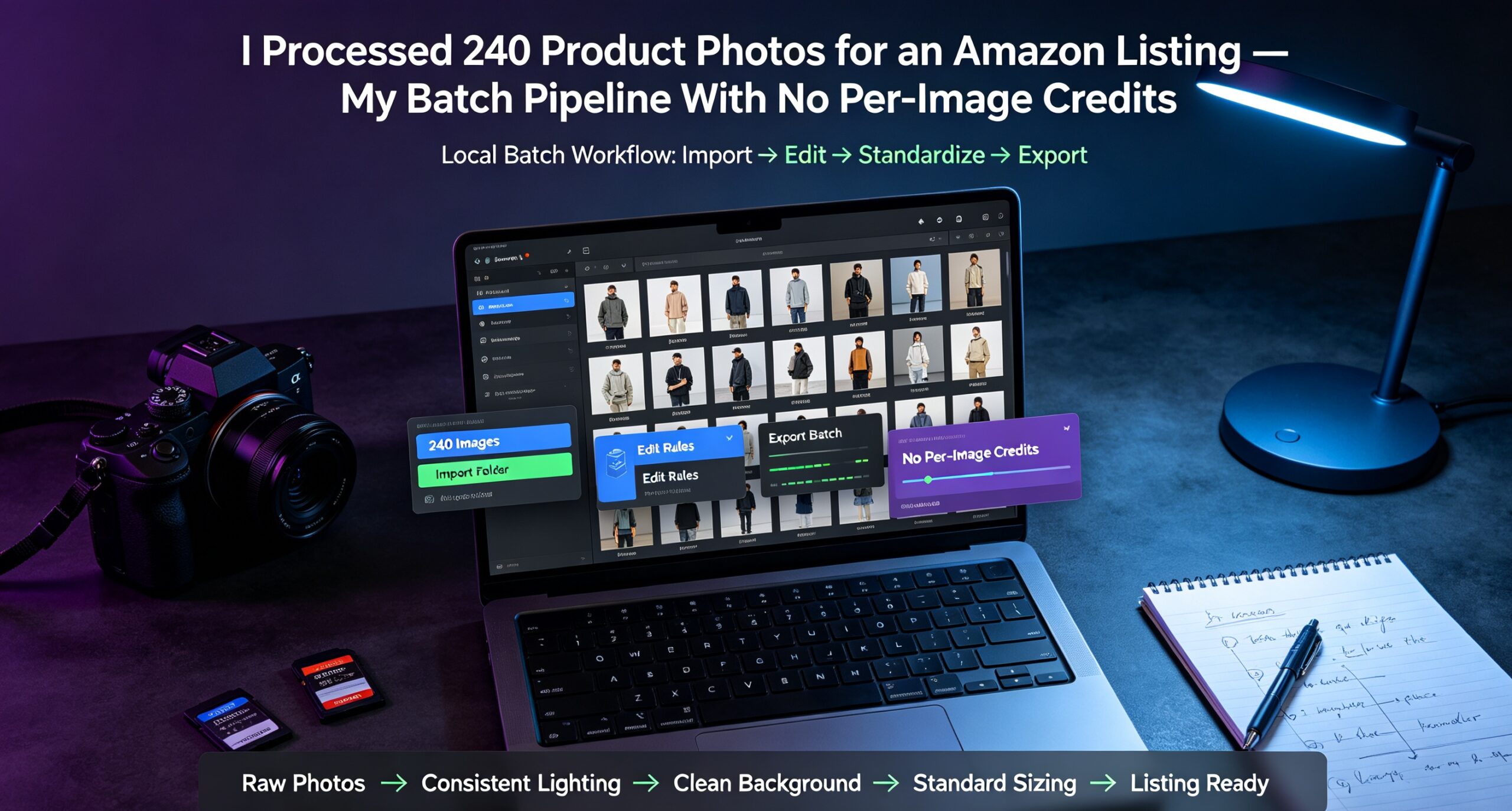 Read more about the article I Processed 240 Product Photos for an Amazon Listing — My Batch Pipeline With No Per-Image Credits