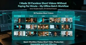 Read more about the article I Made 30 Faceless Short Videos Without Paying Per Minute — My Offline Batch Workflow