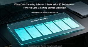 Read more about the article I Take Data Cleaning Jobs for Clients With $0 Software — My Free Data Cleaning Service Workflow