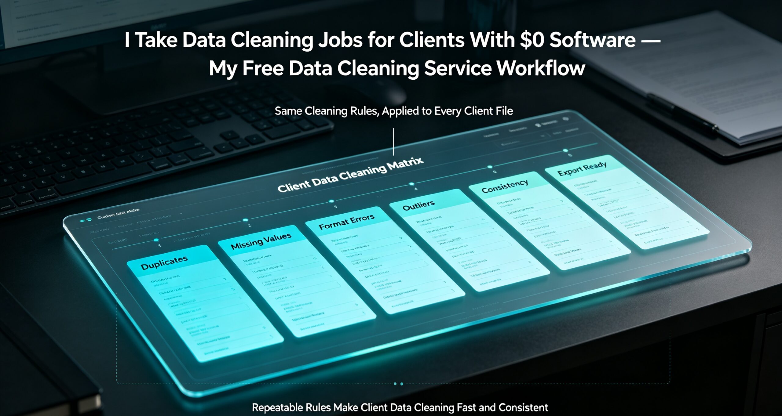 You are currently viewing I Take Data Cleaning Jobs for Clients With $0 Software — My Free Data Cleaning Service Workflow