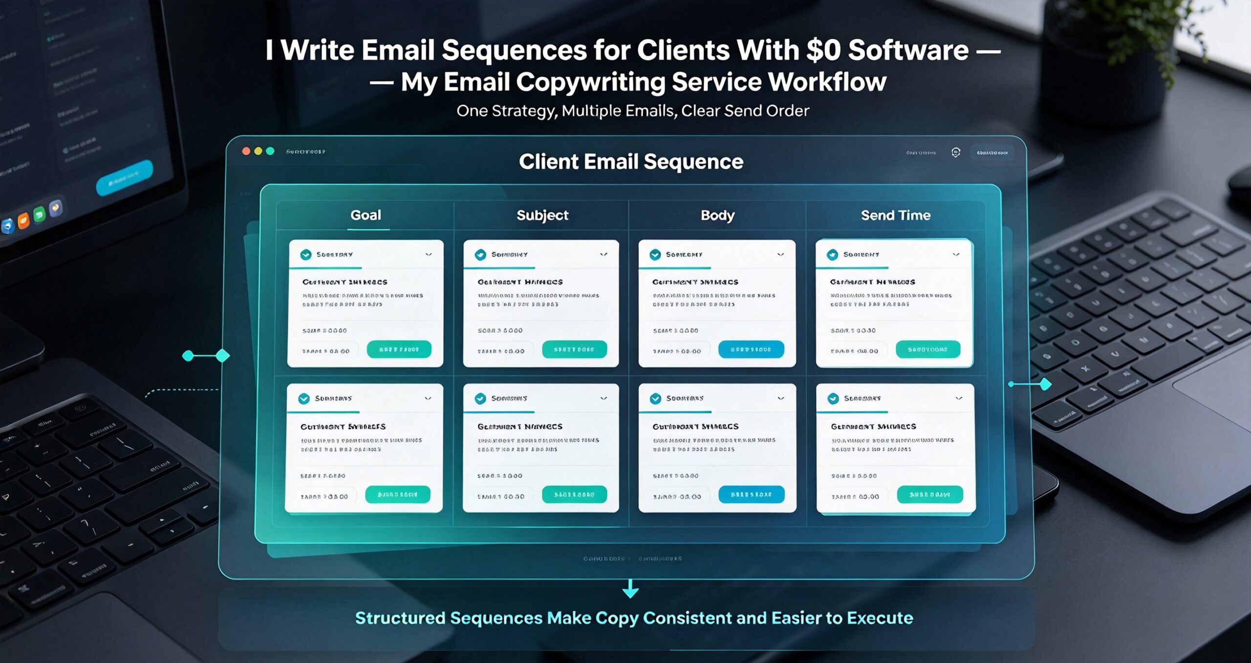 You are currently viewing I Write Email Sequences for Clients With $0 Software — My Email Copywriting Service Workflow