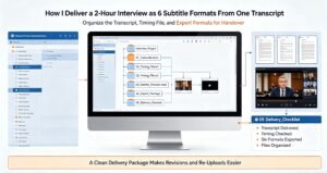 Read more about the article How I Deliver a 2-Hour Interview as 6 Subtitle Formats From One Transcript