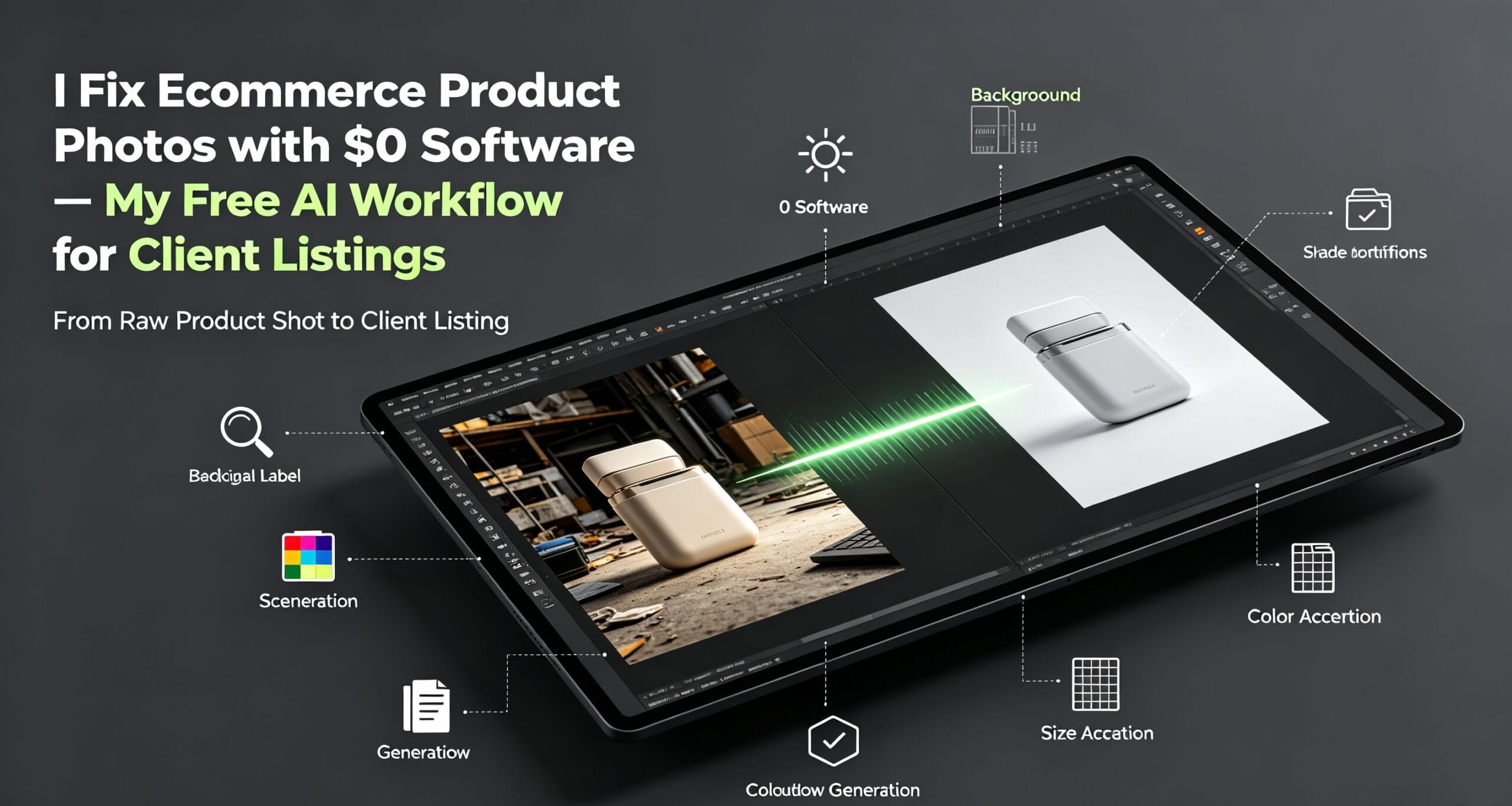 You are currently viewing I Fix Ecommerce Product Photos with $0 Software — My Free AI Workflow for Client Listings