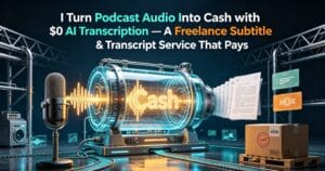 Read more about the article I Turn Podcast Audio Into Cash with $0 AI Transcription — A Freelance Subtitle & Transcript Service That Pays