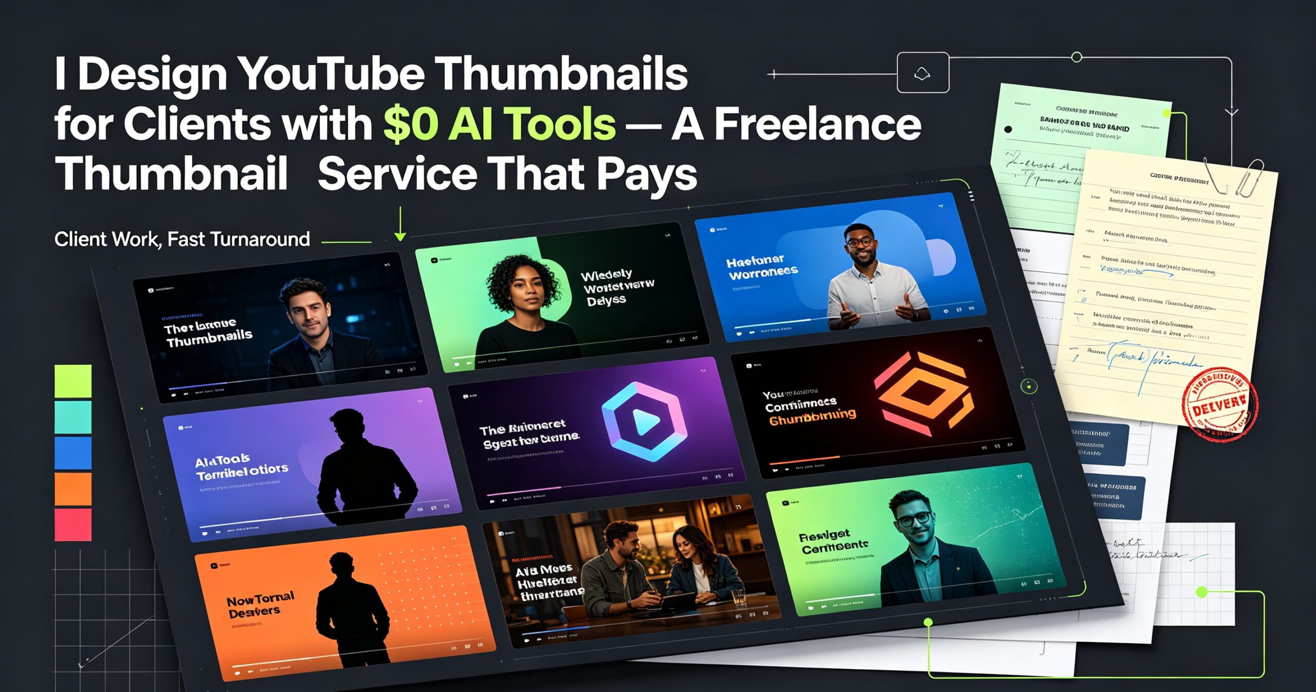 You are currently viewing I Design YouTube Thumbnails for Clients with $0 AI Tools — A Freelance Thumbnail Service That Pays