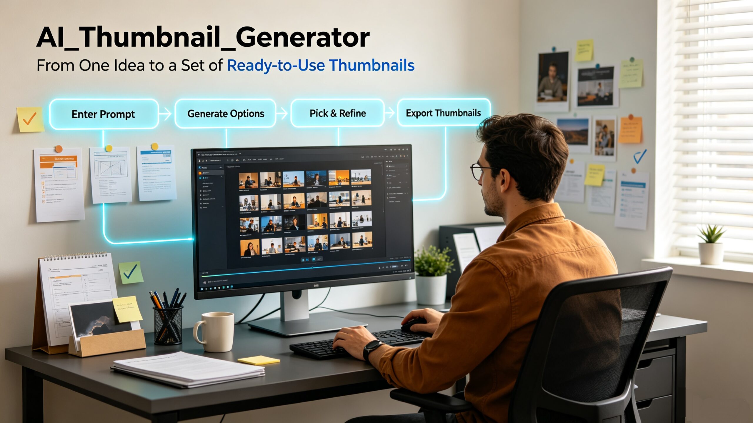AI Thumbnail Generator — batch YouTube thumbnail maker