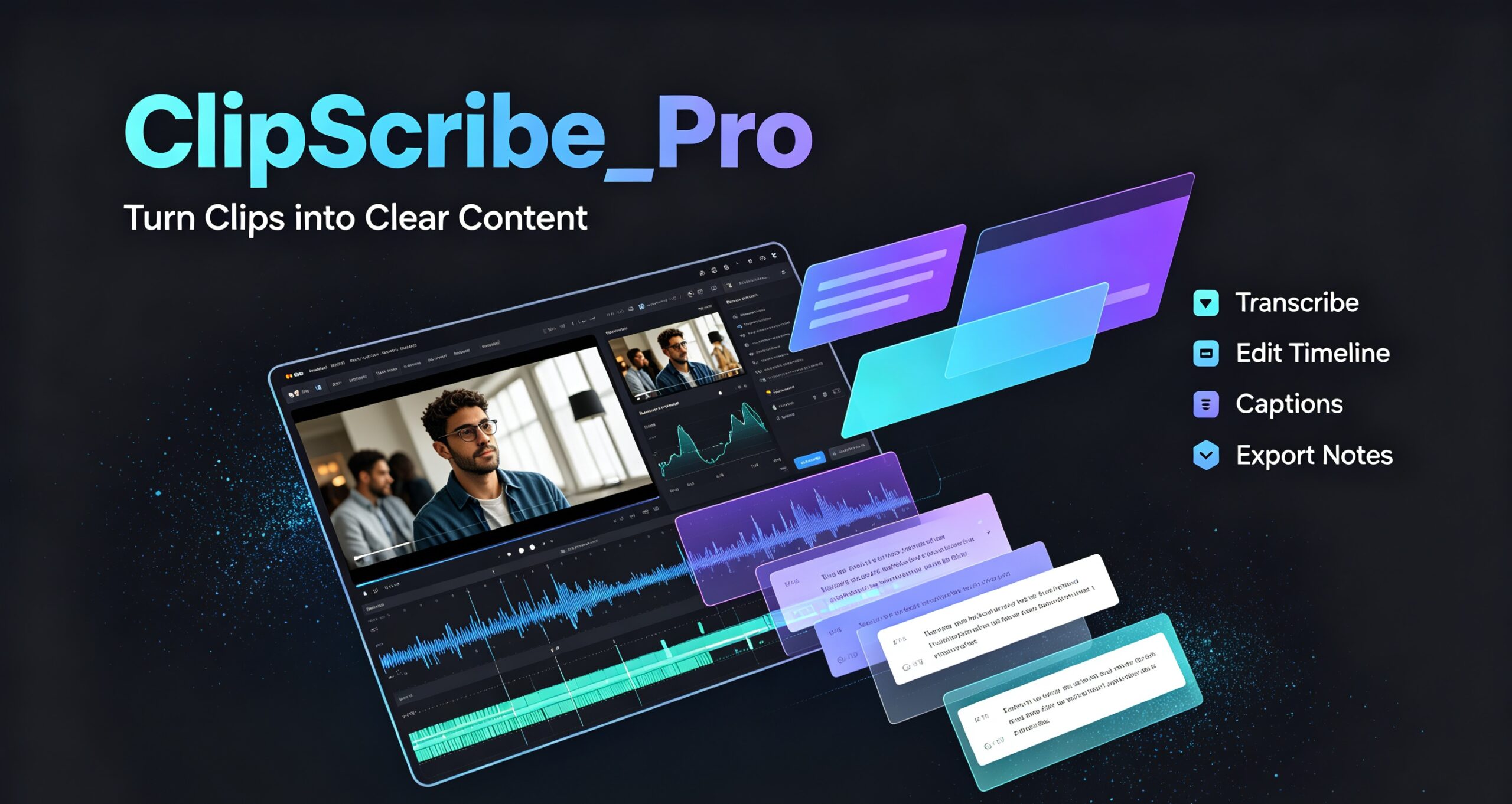 ClipScribe Pro — offline AI video subtitle and transcription tool