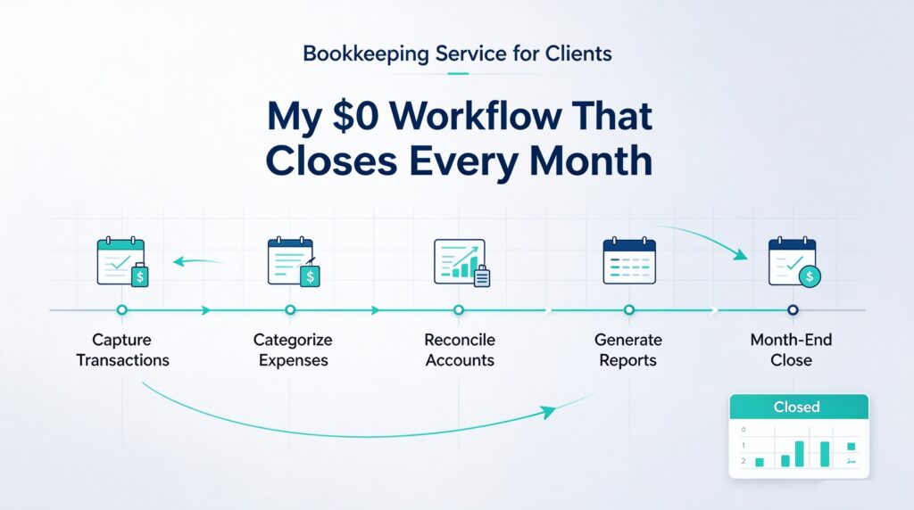 Free spreadsheet ledger used in a bookkeeping service for clients
