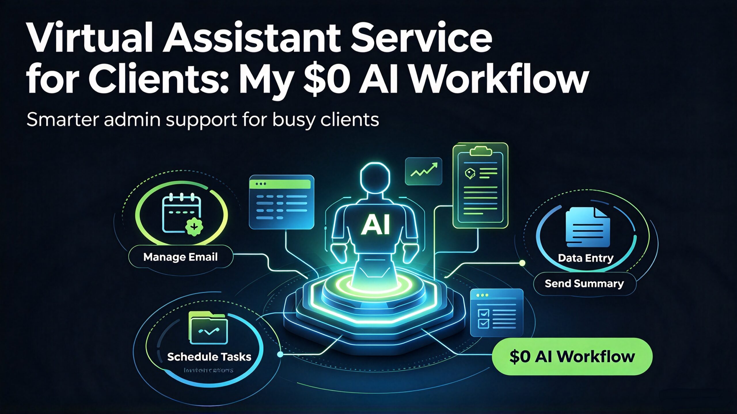 Read more about the article Virtual Assistant Service for Clients: My $0 AI Workflow