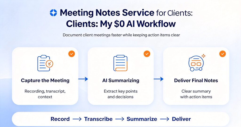 Meeting notes service for clients being taken during a business call