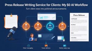 Read more about the article Press Release Writing Service for Clients: My $0 AI Workflow