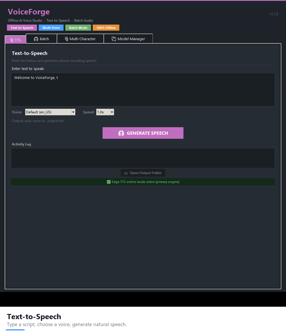 Text-to-Speech — VoiceForge